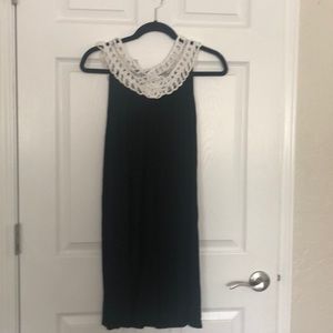 Black and white shift dress